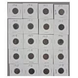 20ct Wheat Pennies 1909-1919