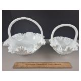 Fenton Milk Glass Baskets - Up to 9" H