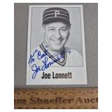 Joe Lonnett Signed Card Pirates - No COA