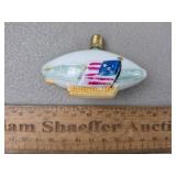 Vintage Glass Blimp Christmas Ornament