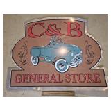 Decal Over Metal C&B General Store Sign