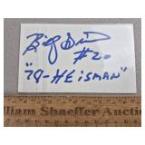 Billy Sims Signed Card Lions - No COA