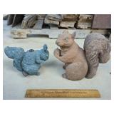 Squirrel Garden Statues - Small One Damaged