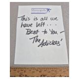 Mark Adickes Signed Paper Chiefs- No COA