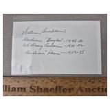 Willie Bradshaw Signed Card Korean War Hero