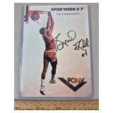 Spud Webb Signed Basketball Photo No COA
