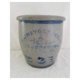 Blue Gray Decorated 2 Gallon Crock