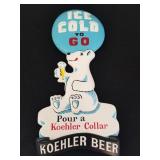 Vintage Koehler Beer Vacuum Formed Polar Bear Sign