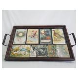 Vintage Snack Tray W/ Holiday Postcards