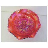 Carnival Glass Bowl Dutch Mill Scene