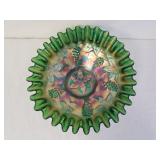 Fenton Carnival Glass Bowl Grapes & Vine Pattern