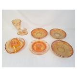 6 Pieces Carnival Glass