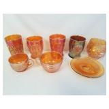 8 Pieces Carnival Glass