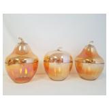 3 Carnival Glass Candy Dishes