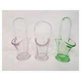 3 Glass Baskets