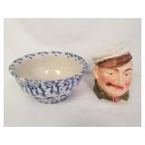 Spongeware Bowl & Sailor