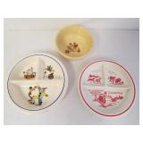 Vintage Childs Plates & Bowl