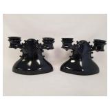 Black Amethyst Candle Holders