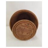 Vintage Wooden Butter Press Cow 5 & 1/2" High