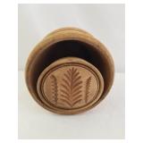 Vintage Wooden Butter Press Fern 5 & 1/2" High