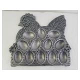 Hen Egg Plate Metal 9 x 10"