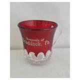 Ruby Flash Souvenir Glass Braddock PA