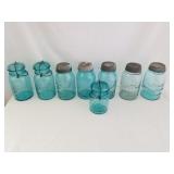 Vintage Blue Glass Jars 1 Lot