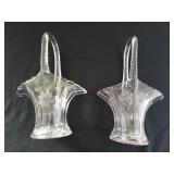Etched Glass Baskets 12"