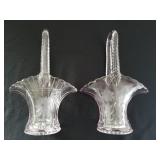 Etched Glass Baskets 12"