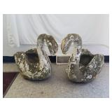 Vintage Cement Swan Planters 17" High