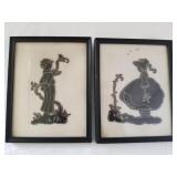 Framed Cloth Embroidered Silouhettes