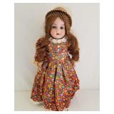 Vintage Bisque Doll 21" Cracked & Damaged