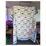 Vintage Quilt 77 x 78" Some Stains