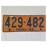 1921 PA License Plate Repainted