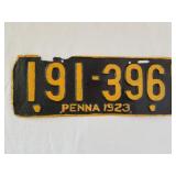 1923 PA License Plate Repainted