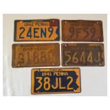 PA License Plates 1941-45 WWII 2 Repainted