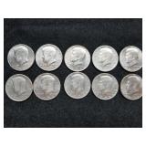 1971-79 Kennedy Half Dollars 10pcs