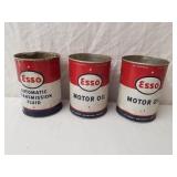 Esso Quart Metal Oil Cans