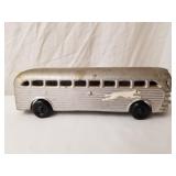 Cast Aluminum Toy Greyhound Bus 9" Long