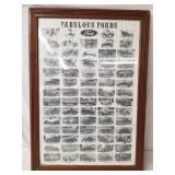 Famous Fords Framed Poster 1896-1940 Cars