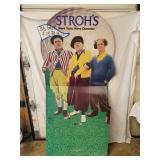 Strohs 3 Stooges Cardboard Sign 38 x 72"