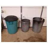 3 Garbage Cans 1 Lot