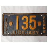 1931 PA Judiciary License Plate