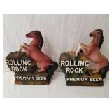 Chalkware Rolling Rock Beer Horses Latrobe Brewing