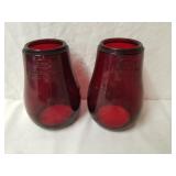 Red Dietz Lantern Globes 6 & 1/2" High