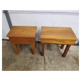 2 Wood Stands 17" High