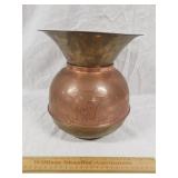 Vintage Brass/ Copper PRR Spittoon