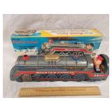 Vintage Mountain Express Tin Battery Op. Engine