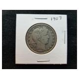 1907 Barber Silver Half Dollar