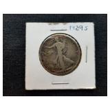 1929 S Walking Liberty Silver Half Dollar